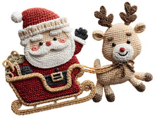 Load image into Gallery viewer, DTF Transfer – 11&quot; Yarn Santa Sleigh
