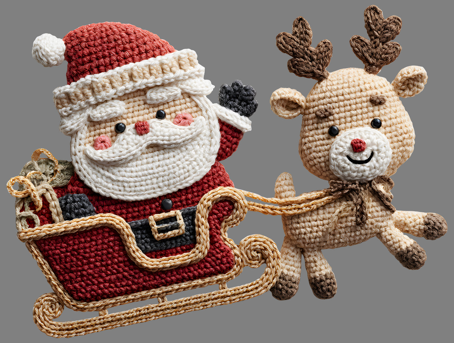 DTF Transfer – 11" Yarn Santa Sleigh