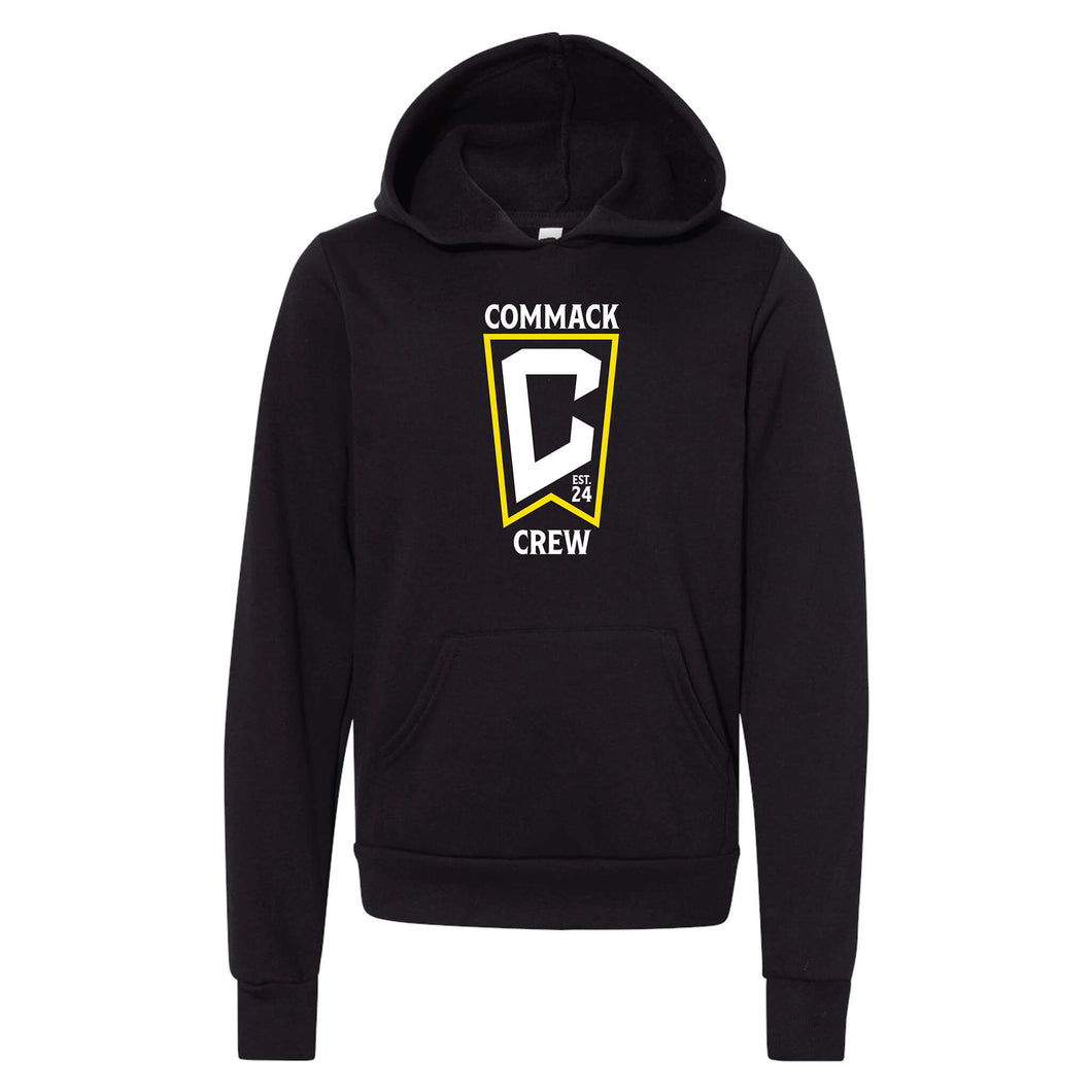 Commack Crew - BELLA+CANVAS ® Youth Sponge Fleece Pullover Hoodie - Black - Get Things Printed INC