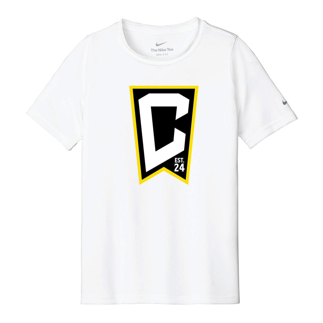 Commack Crew - Nike Youth Swoosh Sleeve rLegend Tee - White - Get Things Printed INC