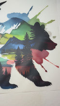 Load and play video in Gallery viewer, DTF Transfer – Bear Water Color Multi Sizes (AN-BR001)
