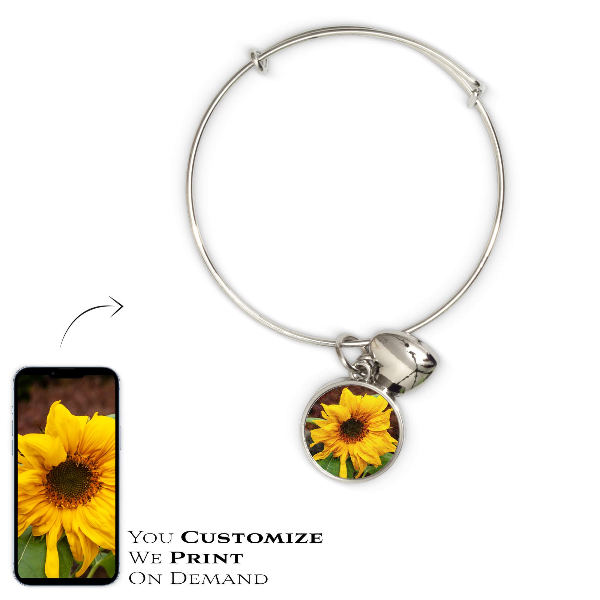 ADJUSTABLE CHARM BRACELET - ROUND - Get Things Printed INC