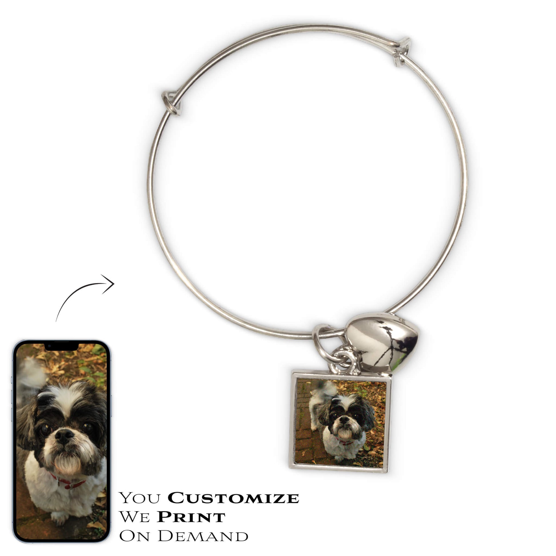 ADJUSTABLE CHARM BRACELET - SQUARE - Get Things Printed INC