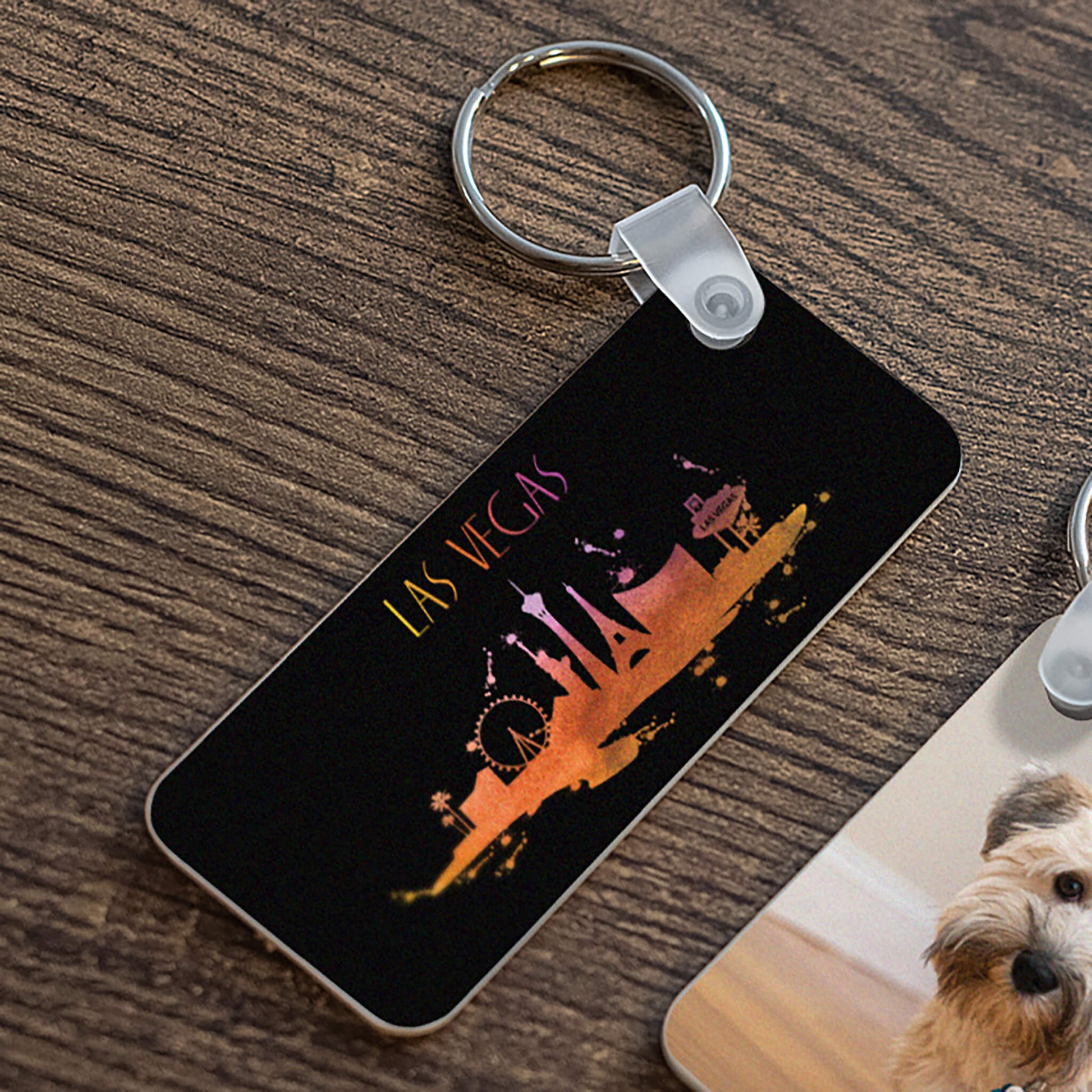 BILLBOARD KEYCHAIN - RECTANGLE - LAS VEGAS SKYLINE - Get Things Printed INC