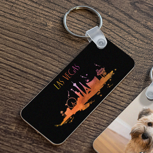 BILLBOARD KEYCHAIN - RECTANGLE - LAS VEGAS SKYLINE - Get Things Printed INC