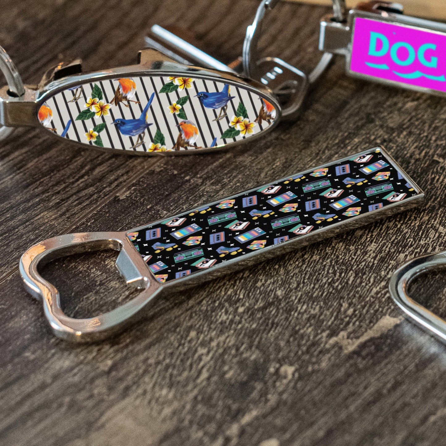 BOTTLE OPENER WITH MAGNET RETRO PATTERN DESIGN - Get Things Printed INC