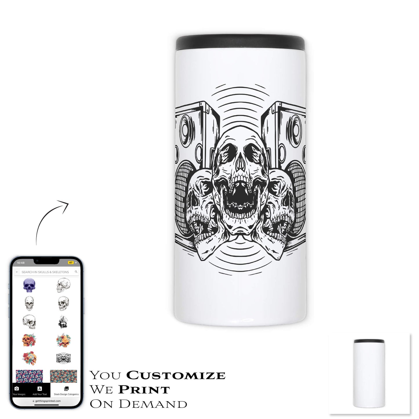CAN COOLER - 12 OZ - SKINNY CAN - Get Things Printed INC