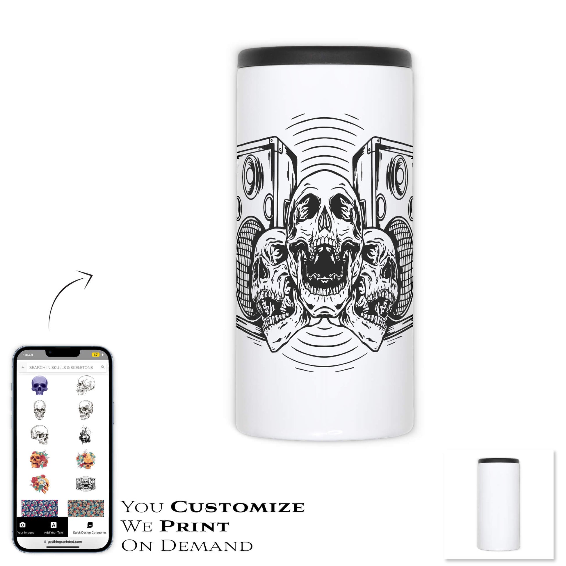 CAN COOLER - 12 OZ - SKINNY CAN - Get Things Printed INC