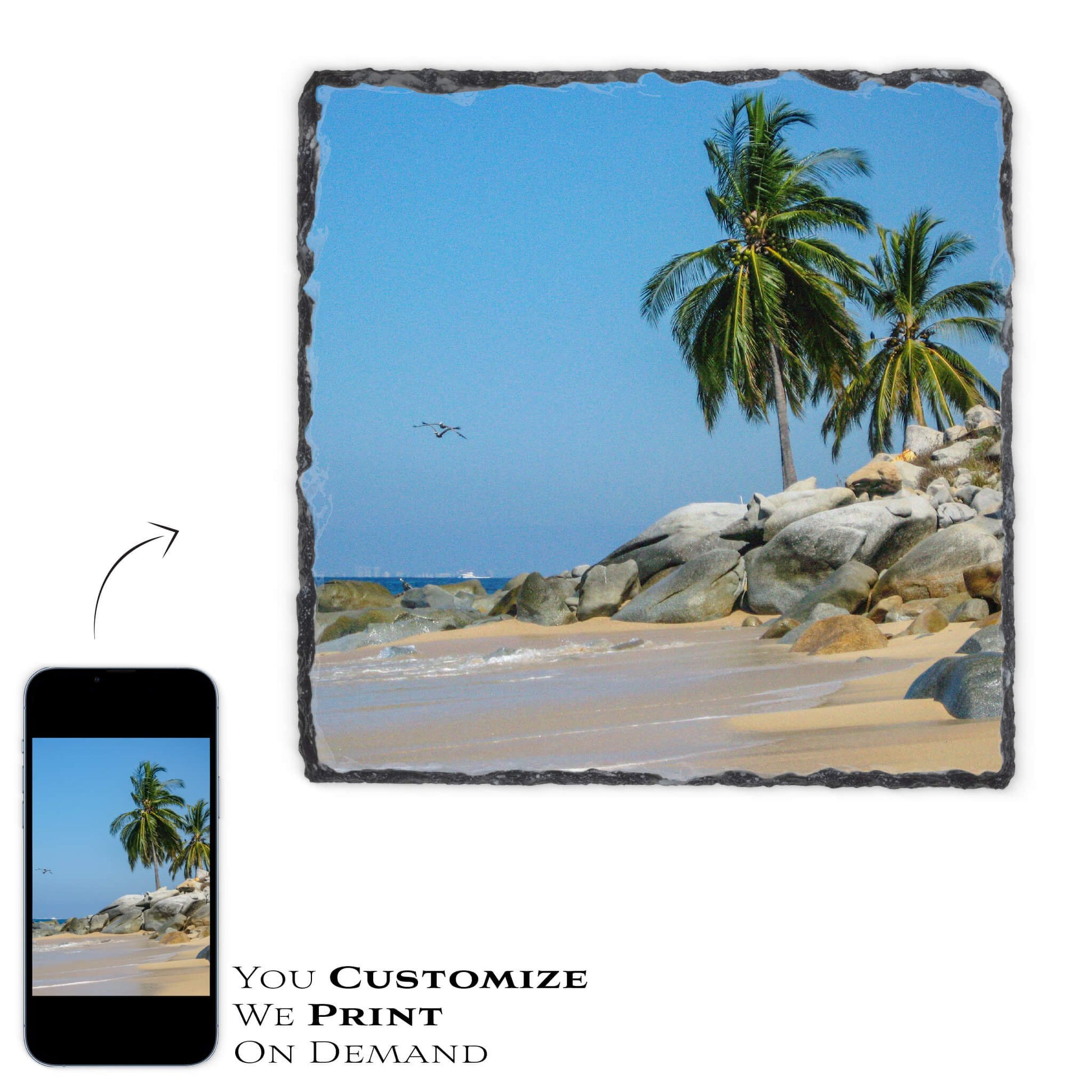 ROCK SLATE SQUARE 5.5" X 5.5" - Get Things Printed INC