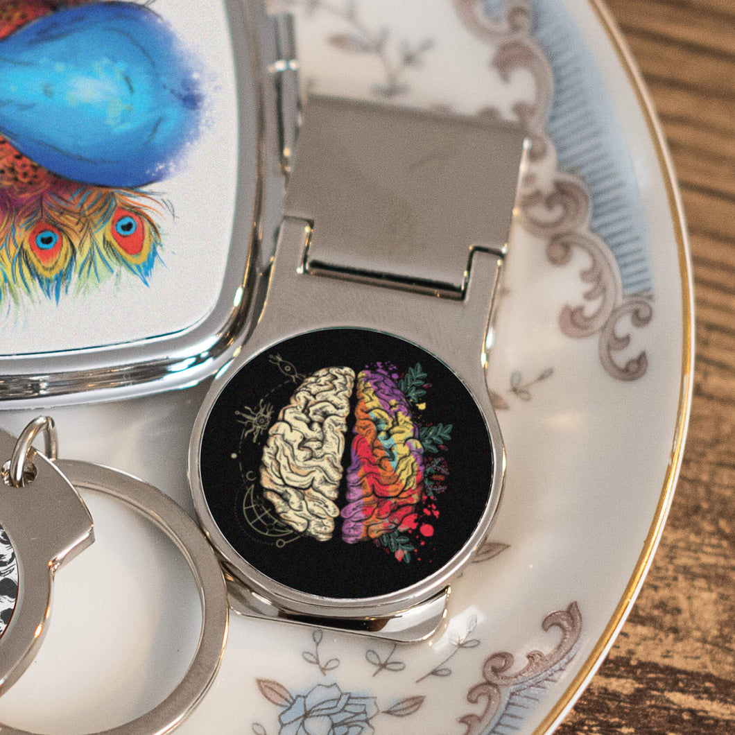 ROUND MONEY CLIP WITH BRAIN ART - Get Things Printed INC