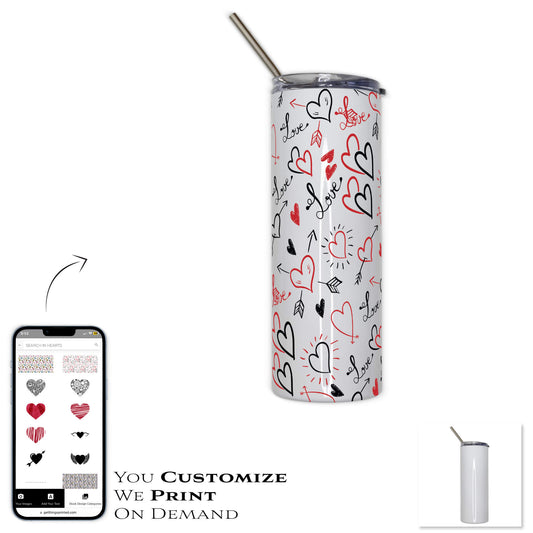 TUMBLER WITH STRAW AND LID 20oz - STAINLESS STEEL - Get Things Printed INC