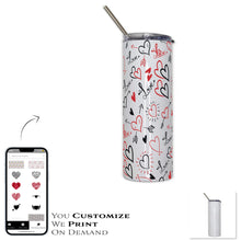 Load image into Gallery viewer, TUMBLER WITH STRAW AND LID 20oz - STAINLESS STEEL - Get Things Printed INC
